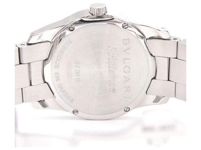 Bulgari Bvlgari Edelstahl Solo Tempo Uhr ST30S gebraucht Schwarz - Ansicht 3