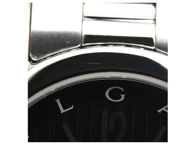 Bulgari Bvlgari Edelstahl Solo Tempo Uhr ST30S gebraucht Schwarz - Ansicht 7