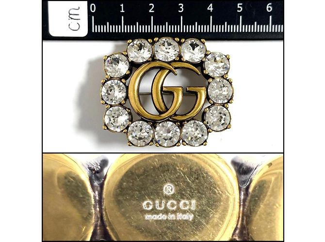 Spilla in metallo Double G di Gucci per donne con cristalli - vista 9