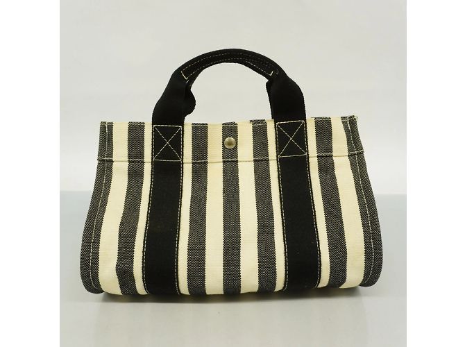 Hermès Hermes Tote Bag Cannes PM aus schwarzem Canvas - Ansicht 13