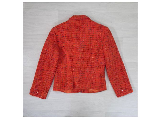 Versace Jeans Couture Orange Tweed-Wolljacke von Gianni Versace - Ansicht 2