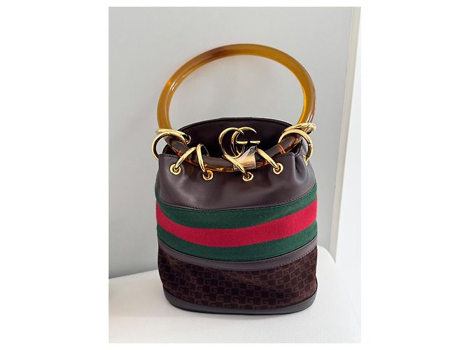 Gucci Marmont Ketteneimer Klein Dunkelbraun - Ansicht 17