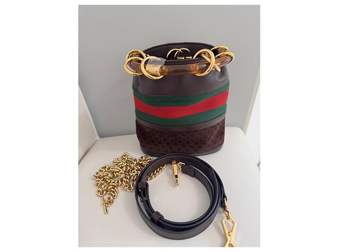 Gucci Marmont Ketteneimer Klein Dunkelbraun - Ansicht 3