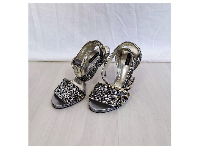 Scarpe con paillettes Dolce & Gabbana Argento - vista 4