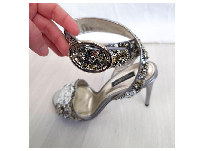 Scarpe con paillettes Dolce & Gabbana Argento - vista 9