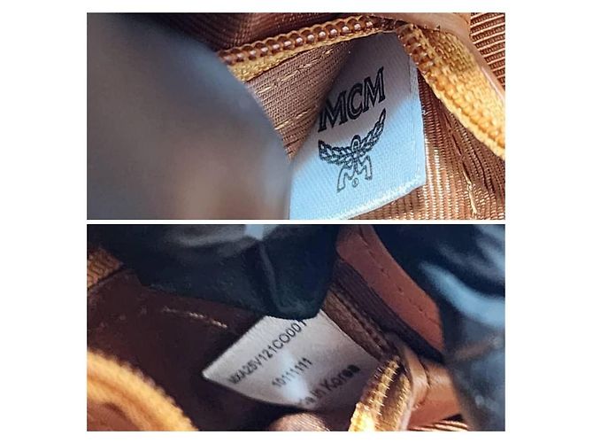 Billetera trifold con solapa de lona recubierta y cuero MCM Visetos Negro/Marrón Castaño - vista 9