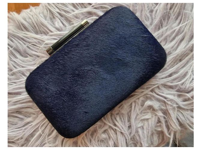 Clutch Diane Von Furstenberg Pelle di Vitello Pony Blu Notte Blu scuro - vista 10