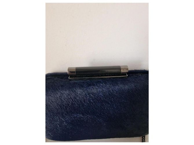 Clutch Diane Von Furstenberg Pelle di Vitello Pony Blu Notte Blu scuro - vista 3