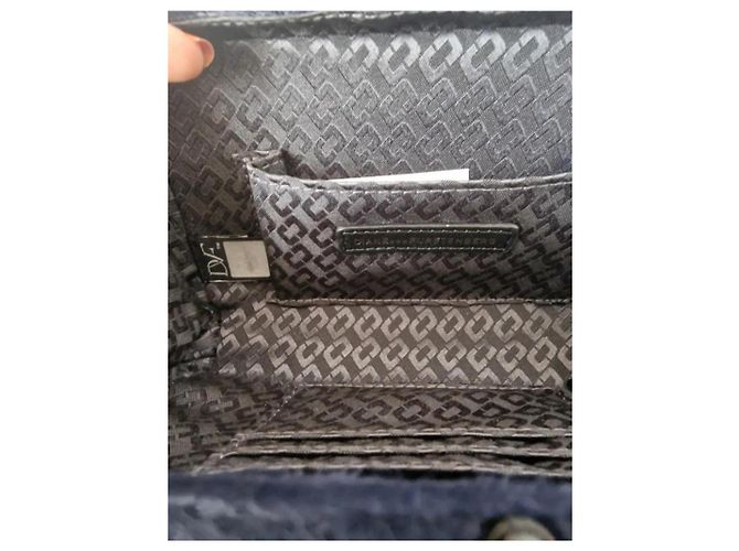 Clutch Diane Von Furstenberg Pelle di Vitello Pony Blu Notte Blu scuro - vista 5