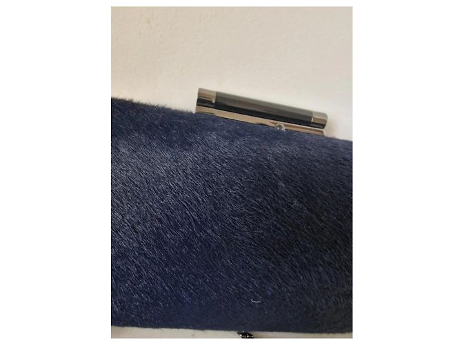 Clutch Diane Von Furstenberg Pelle di Vitello Pony Blu Notte Blu scuro - vista 6
