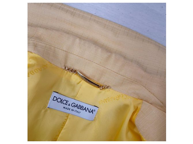 Blazer amarillo de algodón y seda Dolce & Gabbana - vista 10