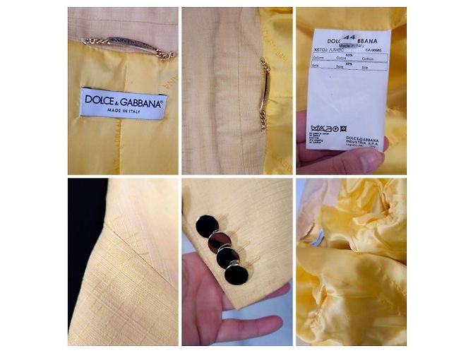 Blazer amarillo de algodón y seda Dolce & Gabbana - vista 12