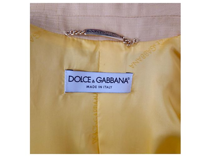 Blazer amarillo de algodón y seda Dolce & Gabbana - vista 3