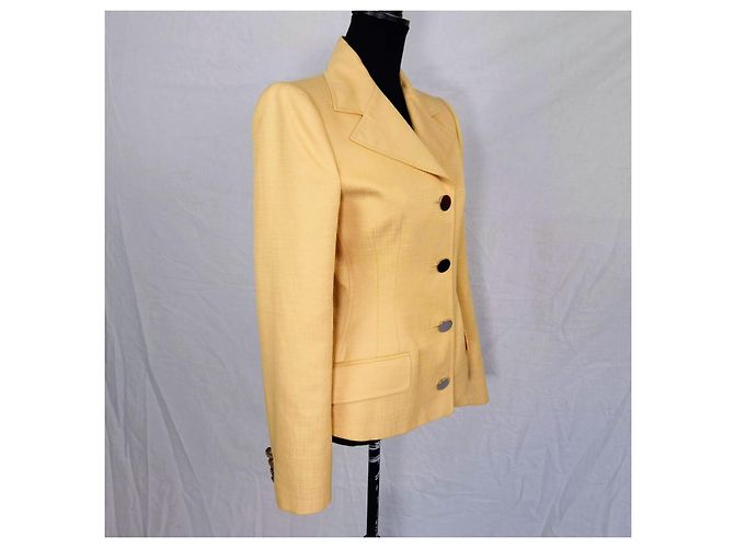 Blazer amarillo de algodón y seda Dolce & Gabbana - vista 4