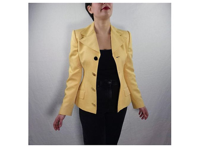 Blazer amarillo de algodón y seda Dolce & Gabbana - vista 6