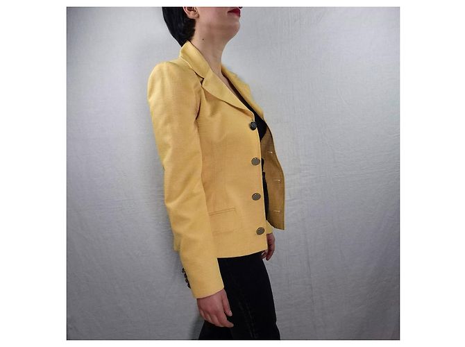 Blazer amarillo de algodón y seda Dolce & Gabbana - vista 8