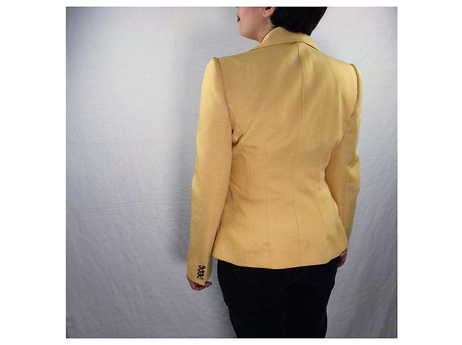 Blazer amarillo de algodón y seda Dolce & Gabbana - vista 9