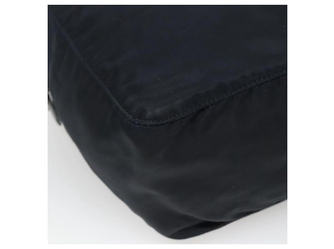 PRADA Borsa a mano in nylon blu navy argento autentica bs22993 - vista 11