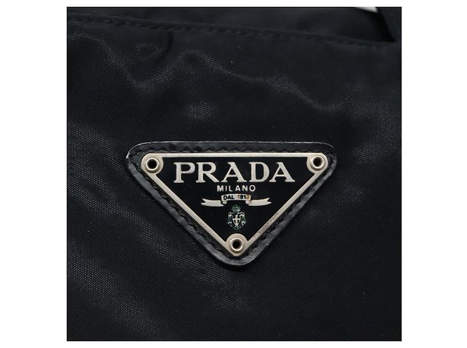 PRADA Borsa a mano in nylon blu navy argento autentica bs22993 - vista 14