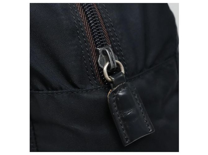 PRADA Borsa a mano in nylon blu navy argento autentica bs22993 - vista 15