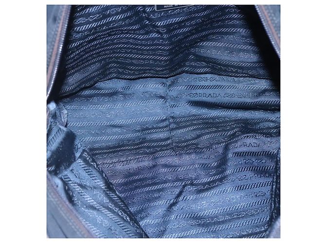 PRADA Borsa a mano in nylon blu navy argento autentica bs22993 - vista 17
