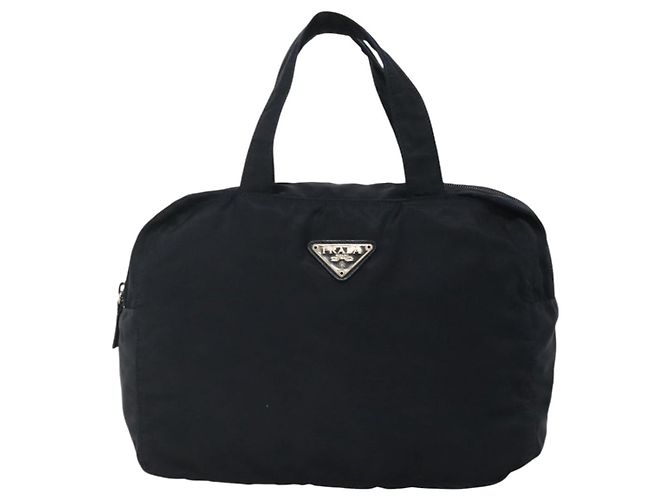 PRADA Borsa a mano in nylon blu navy argento autentica bs22993 - vista 2