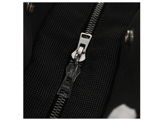 Hermès HERMES Handtasche Her Line MM aus grauem Canvas Auth am7709 Braun - vue 14