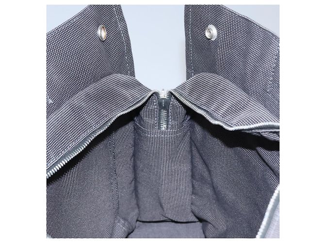 Hermès HERMES Handtasche Her Line MM aus grauem Canvas Auth am7709 Braun - vue 17