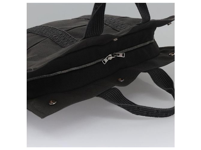 Hermès HERMES Handtasche Her Line MM aus grauem Canvas Auth am7709 Braun - vue 6