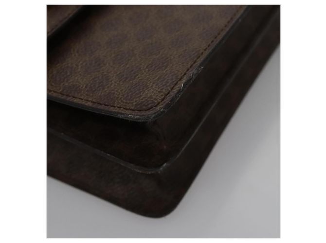 Céline Borsa a mano in tela Macadam CELINE in pelle PVC marrone oro Auth BD171 D'oro - vista 10