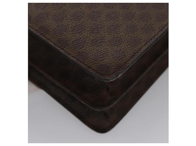 Céline Borsa a mano in tela Macadam CELINE in pelle PVC marrone oro Auth BD171 D'oro - vista 12
