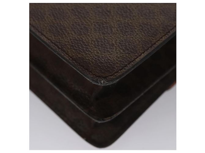Céline Borsa a mano in tela Macadam CELINE in pelle PVC marrone oro Auth BD171 D'oro - vista 13