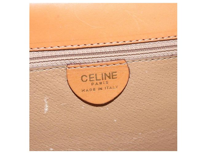 Céline Borsa a mano in tela Macadam CELINE in pelle PVC marrone oro Auth BD171 D'oro - vista 16
