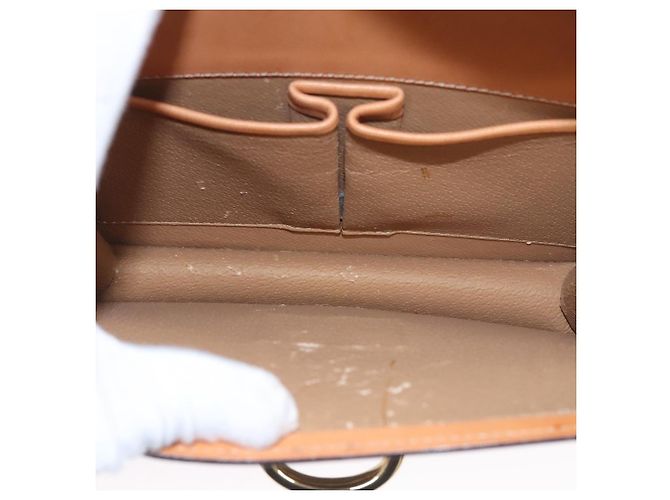 Céline Borsa a mano in tela Macadam CELINE in pelle PVC marrone oro Auth BD171 D'oro - vista 20