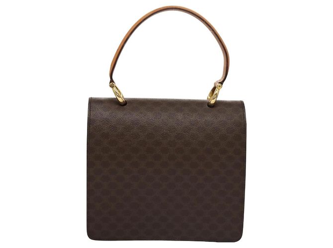 Céline Borsa a mano in tela Macadam CELINE in pelle PVC marrone oro Auth BD171 D'oro - vista 3