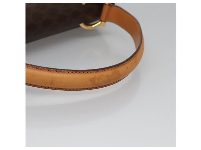 Céline Borsa a mano in tela Macadam CELINE in pelle PVC marrone oro Auth BD171 D'oro - vista 7