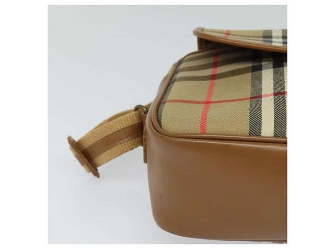 Autre Marque Borsa a spalla Burberrys Nova Check in tela pelle beige oro Auth ep7522 D'oro - vista 10