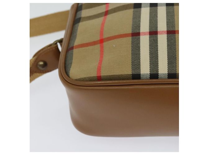 Autre Marque Borsa a spalla Burberrys Nova Check in tela pelle beige oro Auth ep7522 D'oro - vista 12
