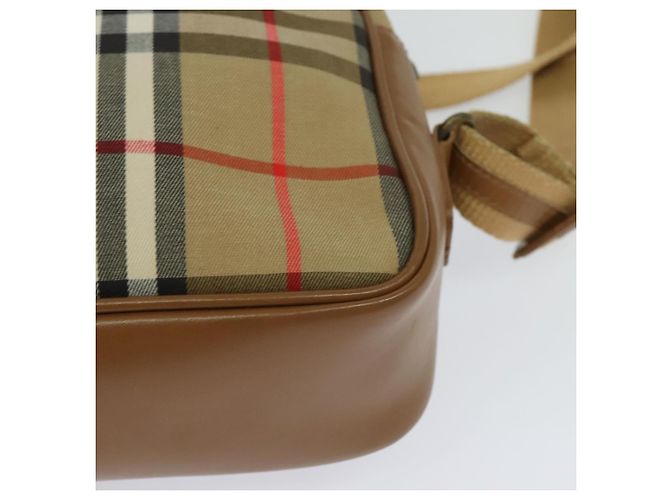 Autre Marque Borsa a spalla Burberrys Nova Check in tela pelle beige oro Auth ep7522 D'oro - vista 13