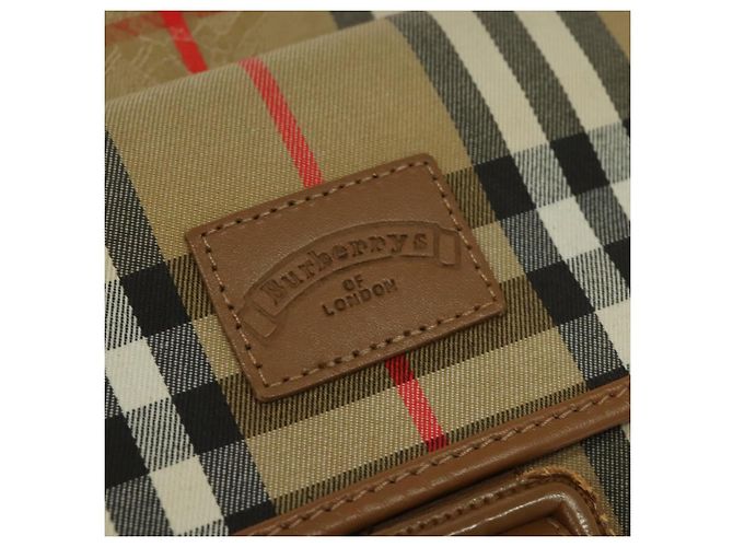 Autre Marque Borsa a spalla Burberrys Nova Check in tela pelle beige oro Auth ep7522 D'oro - vista 14