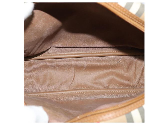 Autre Marque Borsa a spalla Burberrys Nova Check in tela pelle beige oro Auth ep7522 D'oro - vista 15