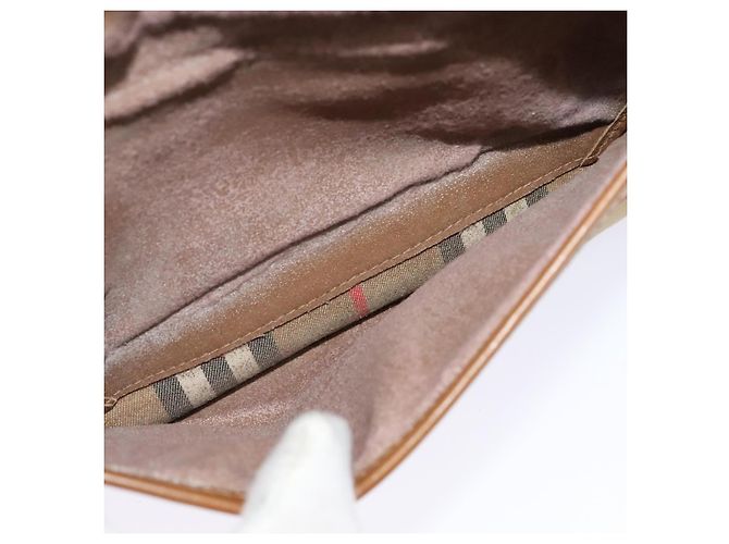 Autre Marque Borsa a spalla Burberrys Nova Check in tela pelle beige oro Auth ep7522 D'oro - vista 18