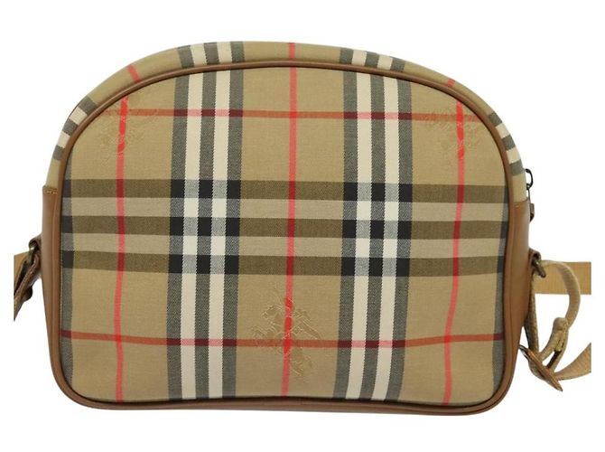 Autre Marque Borsa a spalla Burberrys Nova Check in tela pelle beige oro Auth ep7522 D'oro - vista 3