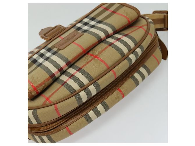 Autre Marque Borsa a spalla Burberrys Nova Check in tela pelle beige oro Auth ep7522 D'oro - vista 6
