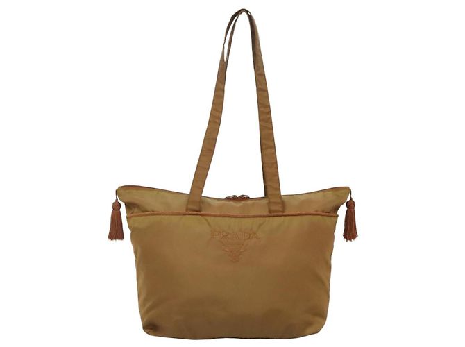 PRADA Borsa Tote Nylon Marrone Auth yb765 - vista 2