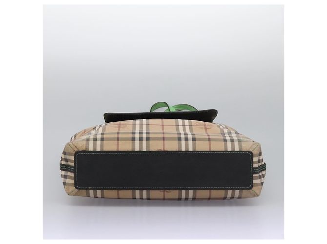 Burberry Nova Check Tote Bag aus PVC-Leder beige grün silber authentisch BD130 - Ansicht 9