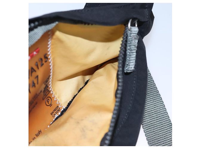 PRADA Marsupio sportivo in nylon nero grigio argento Auth ar13262 Marrone - vista 17