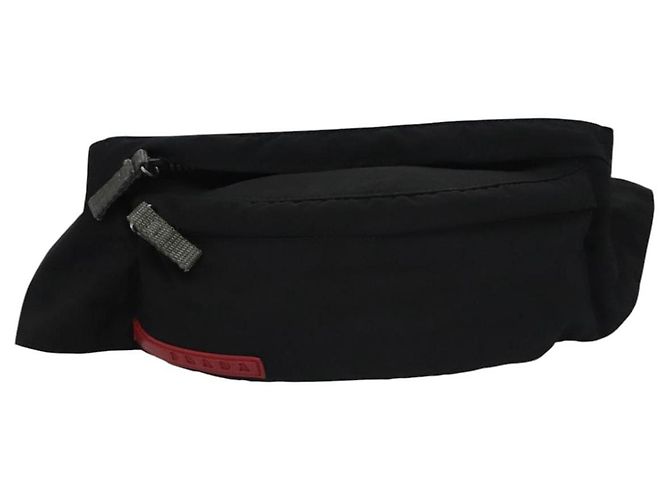PRADA Marsupio sportivo in nylon nero grigio argento Auth ar13262 Marrone - vista 2
