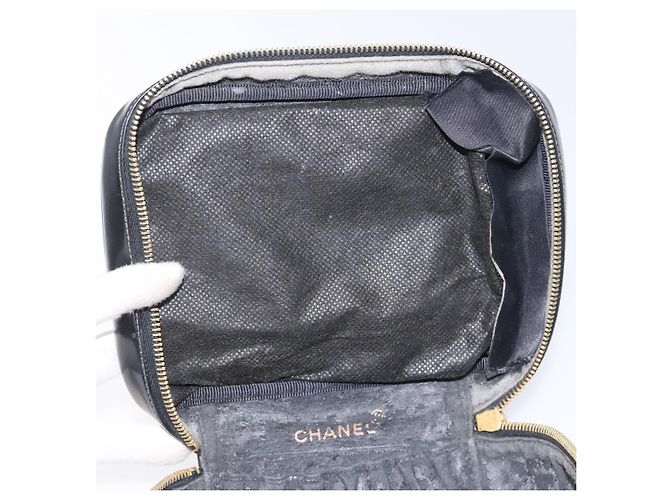 CHANEL Vanity Pouch Smalto Nero Oro CC Auth BD285 D'oro - vista 16