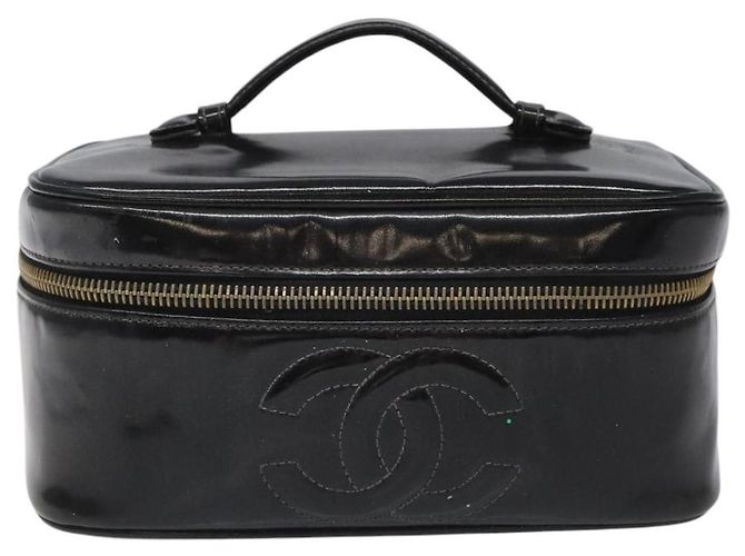 CHANEL Vanity Pouch Smalto Nero Oro CC Auth BD285 D'oro - vista 2